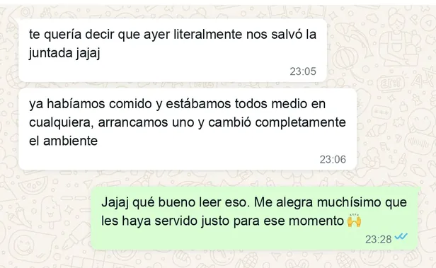 TESTIMONIO: captura real de WhatsApp 4 de 8 — cada una mata una objeción distinta